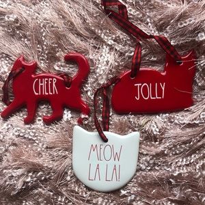 NWT RAE DUNN three cat themed ornaments 🐱